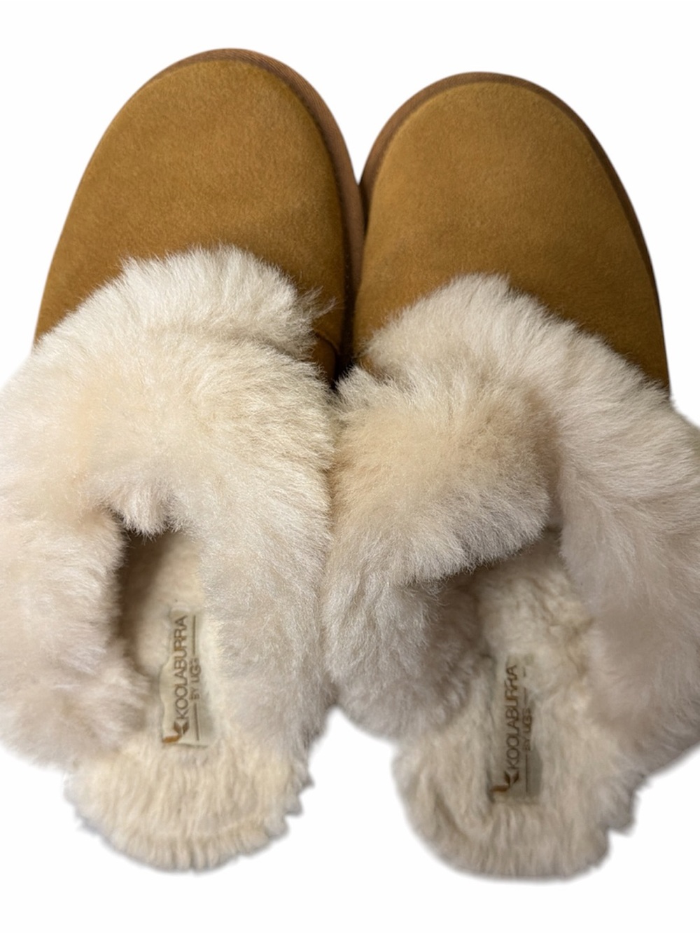 Koolaburra Chestnut Suede Shearling-Lined Slip-Ons